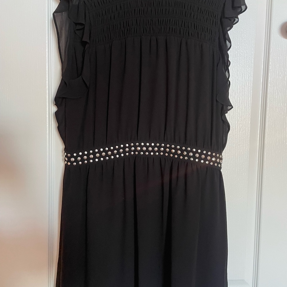 MICHAEL Michael Kors Black Mini Dress with Silver Accents